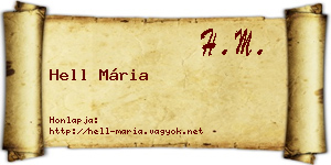 Hell Mária névjegykártya